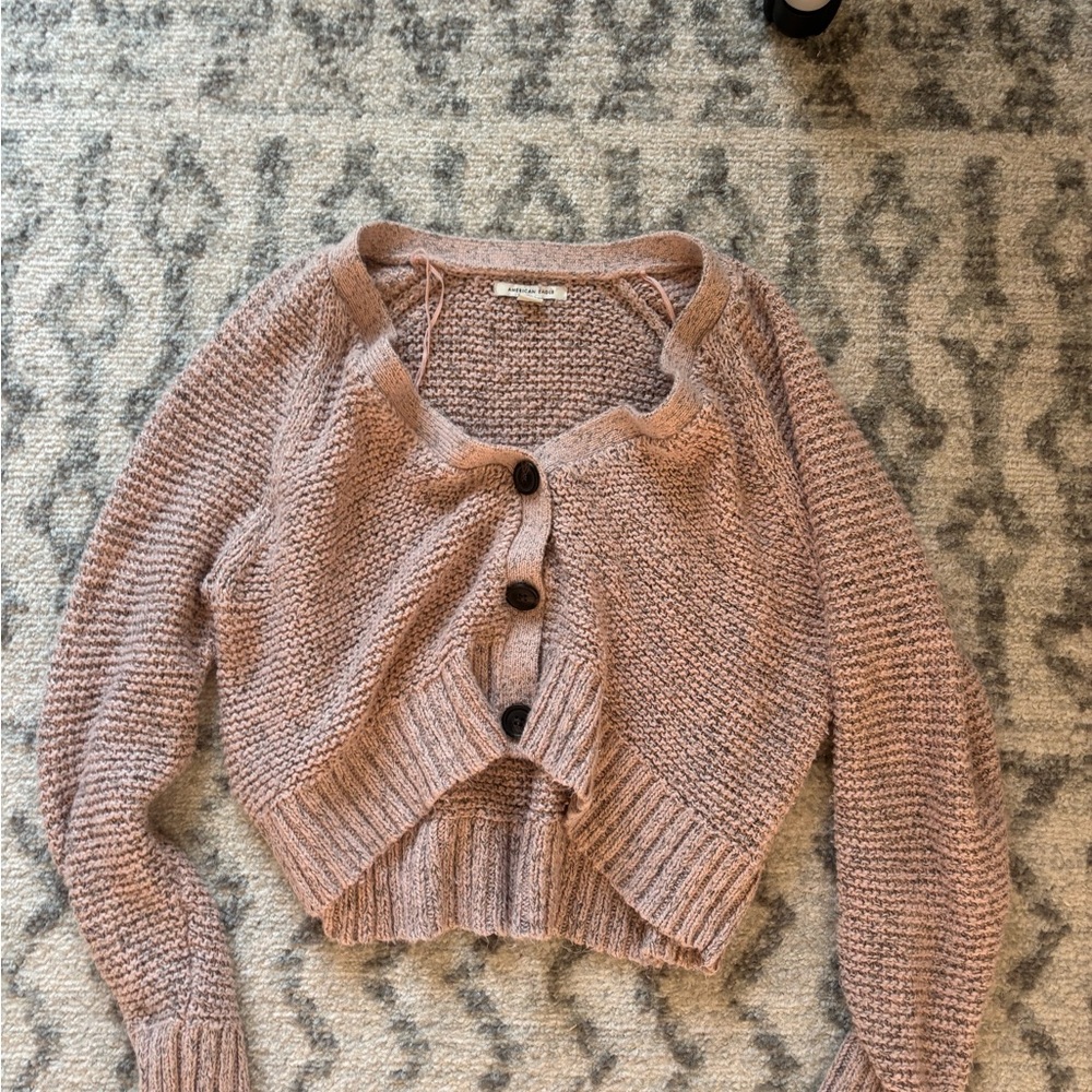 American Eagle Outfitters Brown Button-Up Cardigan